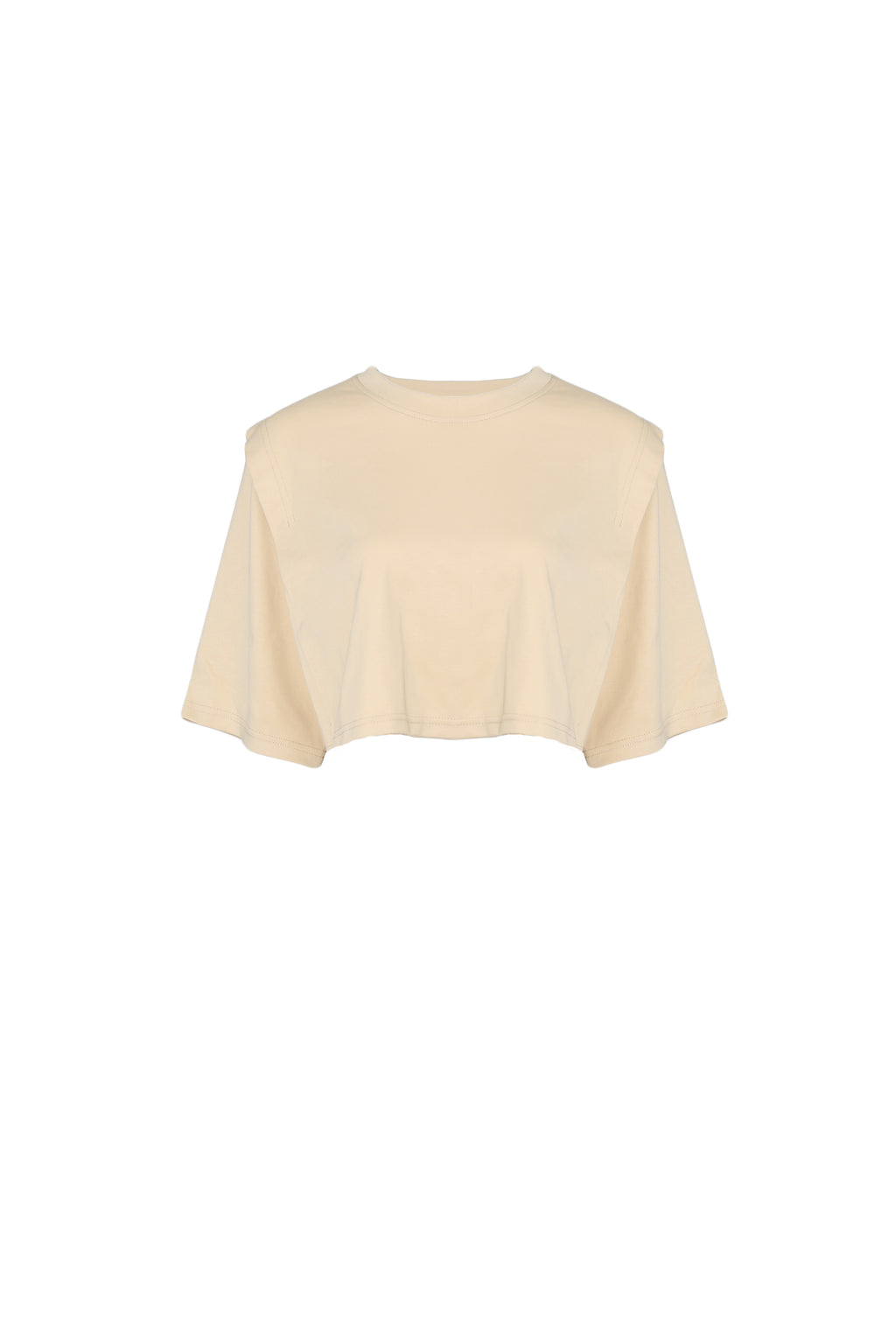 Cropped layered shoulders T-shirt