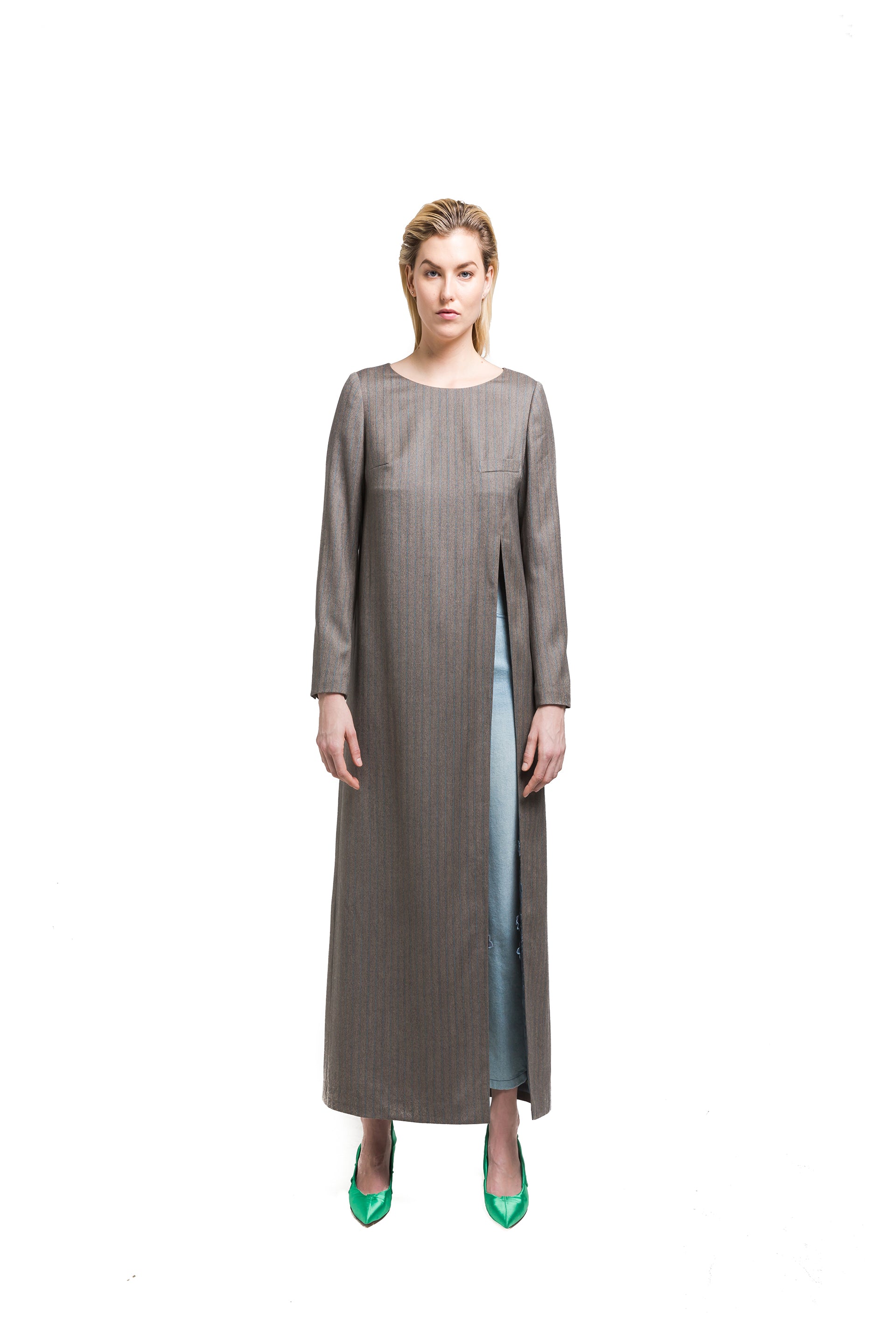 Oversized Wool High Slit Tunic Dress Mola Walker Oversized Wool High Slit Tunic Dress Mola Walker
