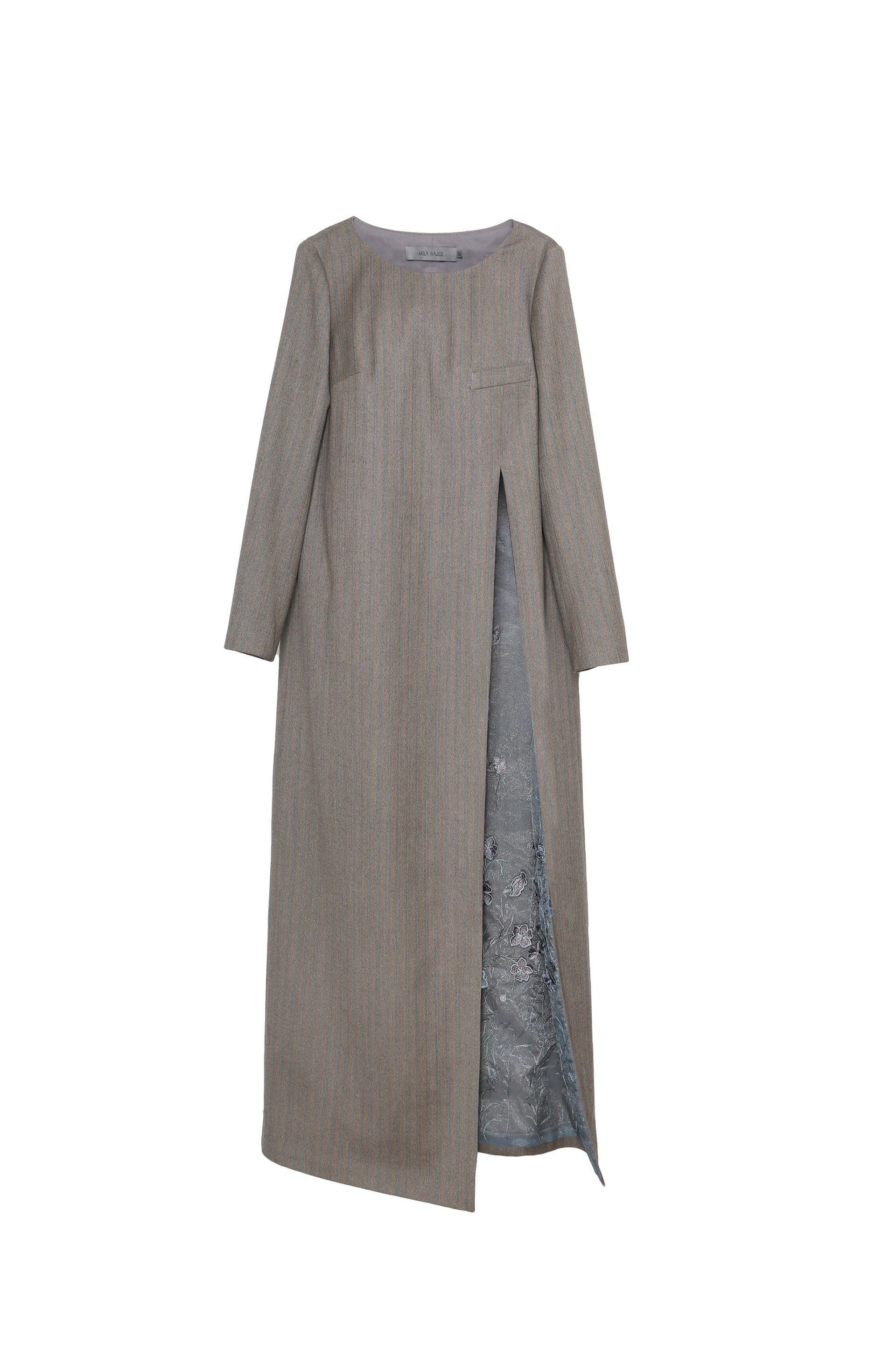 Oversized Wool High Slit Tunic Dress