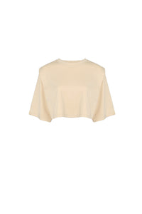 Cropped layered shoulders T-shirt